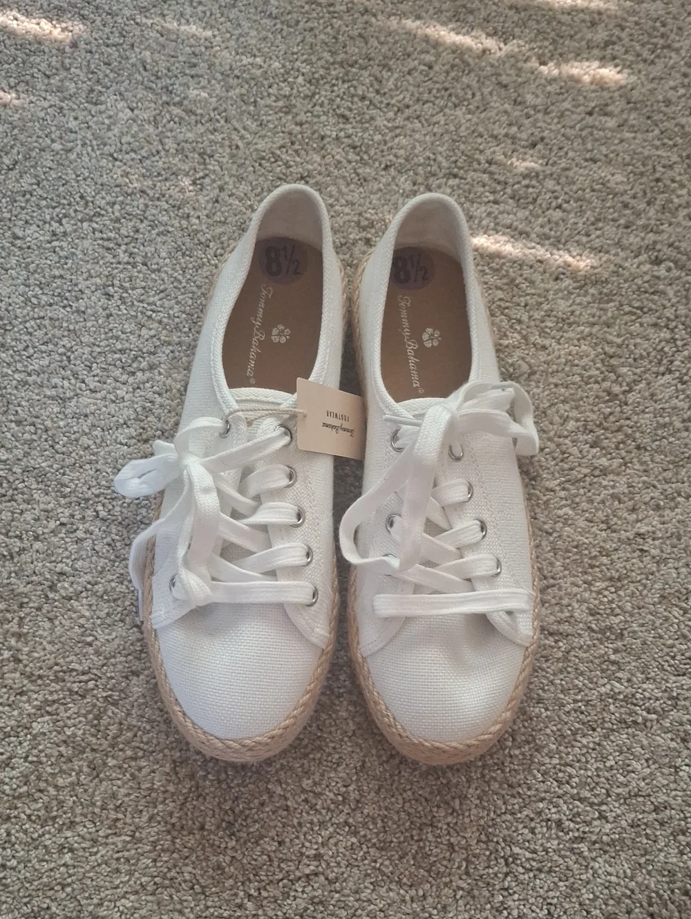 Tommy Bahama White Canvas Lace-Up Espadrille Sneakers